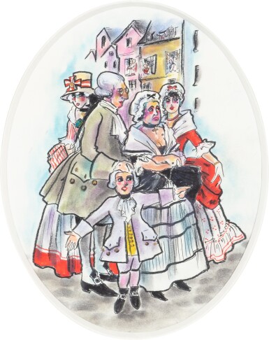 View full screen - View 1 of Lot 171. Two drawings for The Emperor’s New Clothes by Andersen.