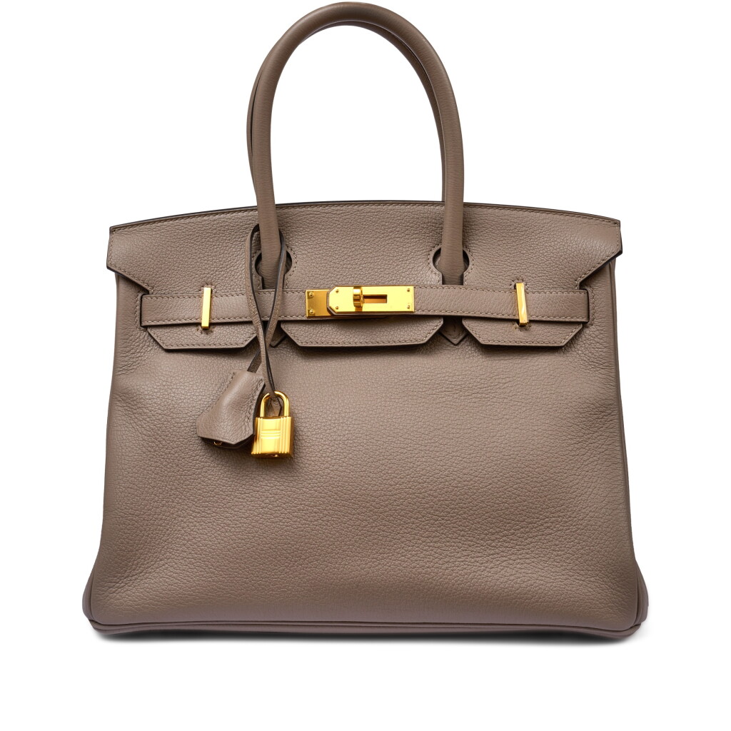 View full screen - View 1 of Lot 55. Gris Asphalte Togo Birkin 30 Gold Hardware, 2019.