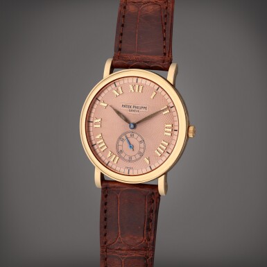View full screen - View 1 of Lot 356. Reference 5022R-001 Calatrava | A pink gold wristwatch, Circa 1998.