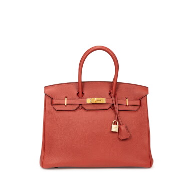 View full screen - View 1 of Lot 1055. Rouge Vénitien Clémence Birkin 35 Gold Brushed Hardware, 2010.