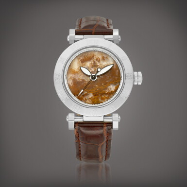 View full screen - View 1 of Lot 998. A stainless steel wristwatch with brown hardstone dial, Circa 2005 | 精鋼腕錶,備棕色硬石錶盤,約2005年製.