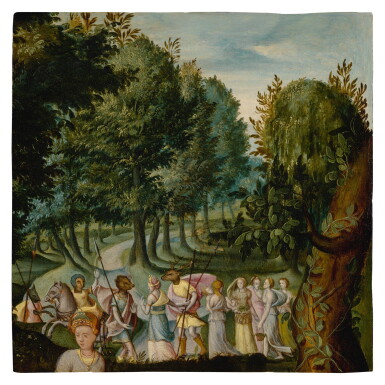 View full screen - View 1 of Lot 504. SCHOOL OF FONTAINEBLEAU, 16TH CENTURY | AN ALLEGORICAL SCENE, FIGURES WITH ANIMAL HEADS.