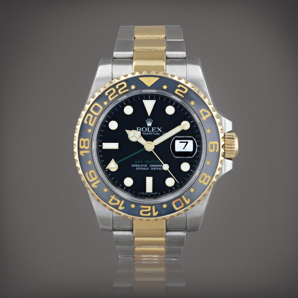 全螢幕檢視 - 查看395GMT-Master II, reference 116713 Montre bracelet à double fuseau horaire en acier et or jaune avec date | Stainless steel and yellow gold dual time zone wristwatch with date and bracelet Vers 2008 | Circa 2008的1