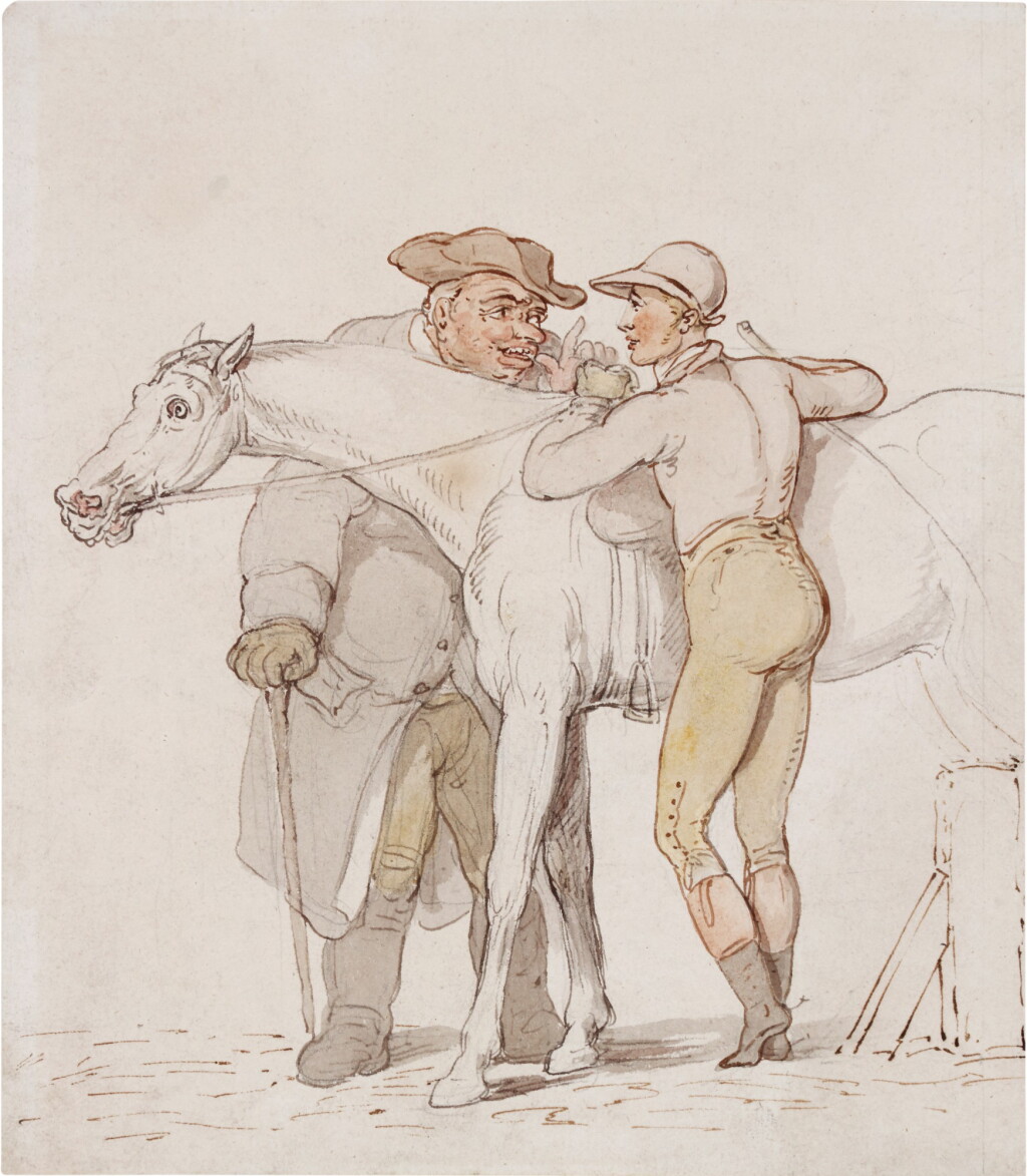 View full screen - View 1 of Lot 205. The jockey and his trainer.