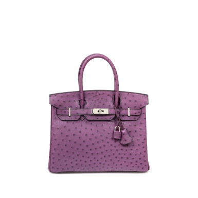 View full screen - View 1 of Lot 1026. Violine Ostrich Birkin 30 Palladium Hardware, 2007.