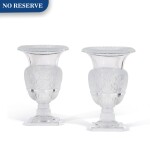 A pair of Lalique Versailles pattern vases, modern