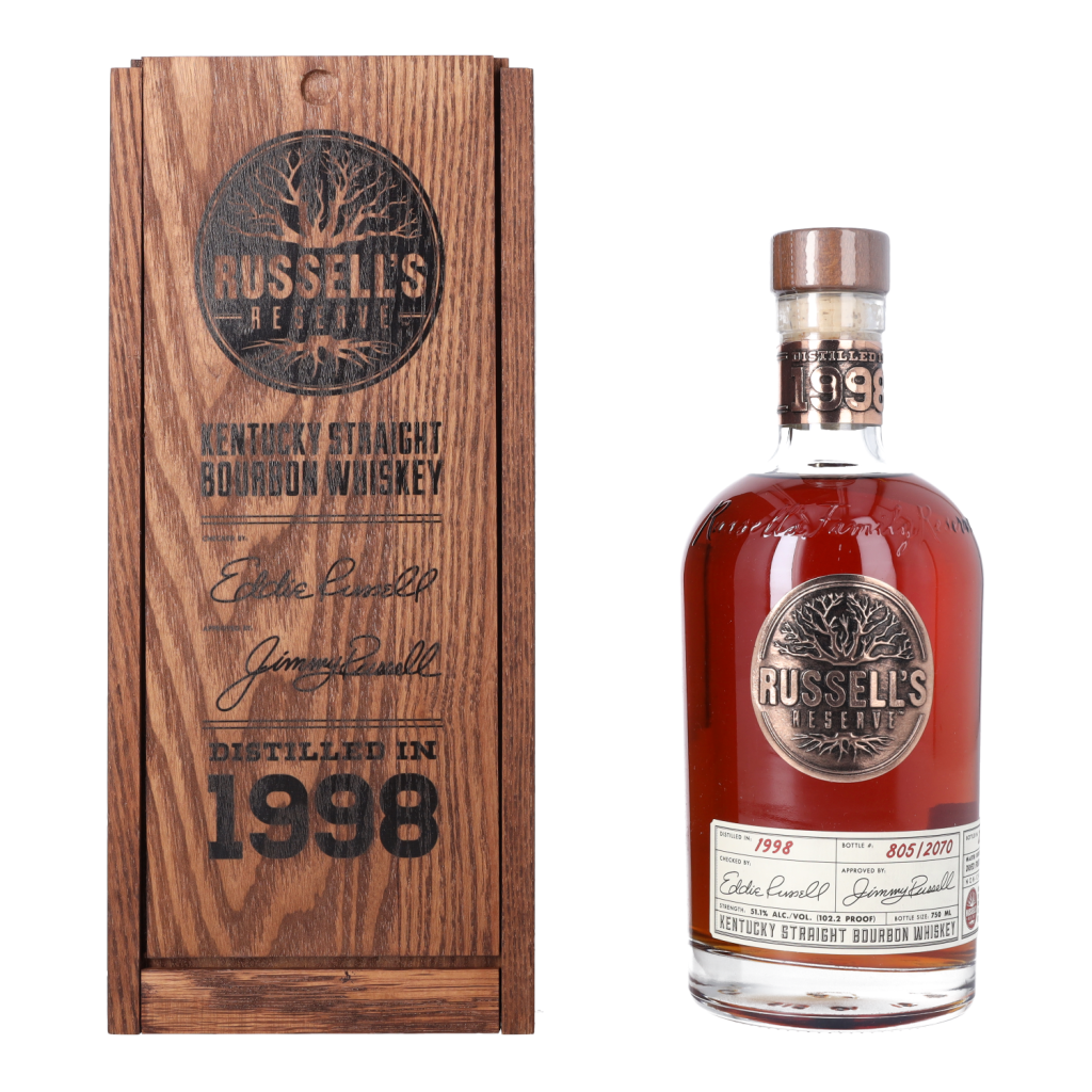View full screen - View 1 of Lot 532. Russell's Reserve 102.2 proof 1998 (1 BT75).