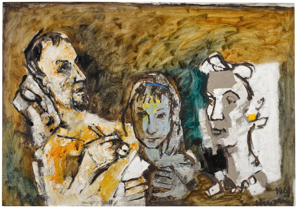 View full screen - View 1 of Lot 75. MAQBOOL FIDA HUSAIN | UNTITLED (FAMILY PORTRAIT).
