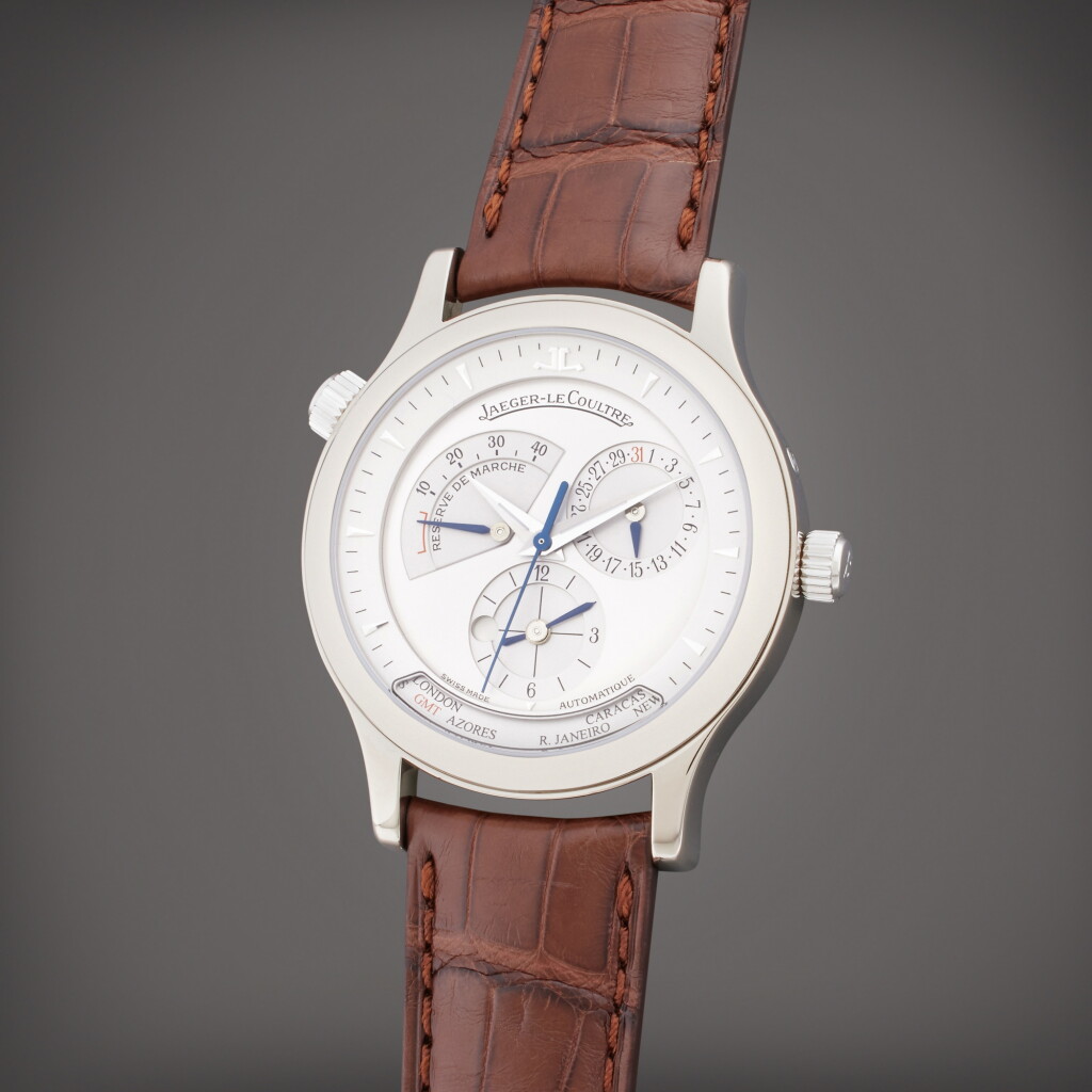 View full screen - View 1 of Lot 435. Reference 142.3.92 Master Geographic | A white gold automatic world time wristwatch with date and power reserve indication, Circa 2005.