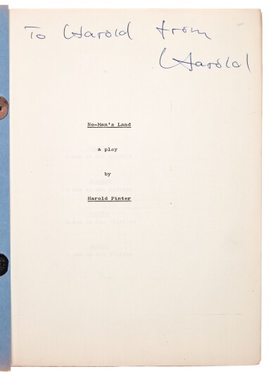 View full screen - View 1 of Lot 354. Harold Pinter | A collection of typescript plays presented to a lifelong friend, with related material, 1970-2008.