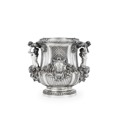 View full screen - View 1 of Lot 422. A French Silver Yacht Trophy Wine Cooler after Meissonnier, Bointaburet, Paris, Circa 1900.