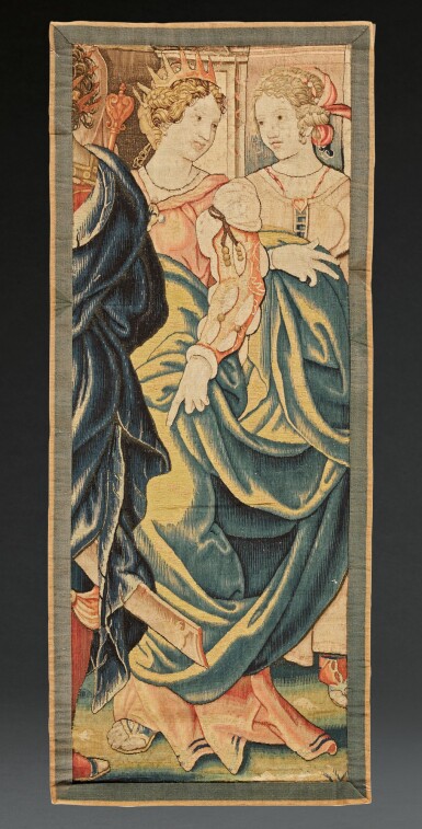 View full screen - View 1 of Lot 35. Southern Netherlandish, Brussels, second quarter 16th century | Tapestry fragment with a mythological scene, possibly from The Marriage of Cephalus and Procris.