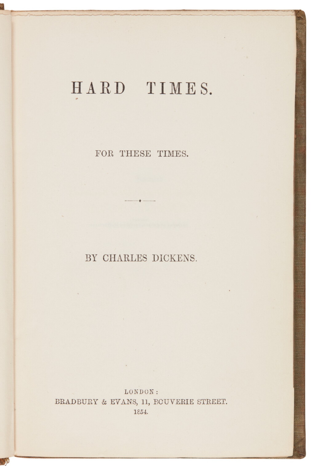 View full screen - View 1 of Lot 166. Dickens, Hard Times, 1854, first edition in book form .