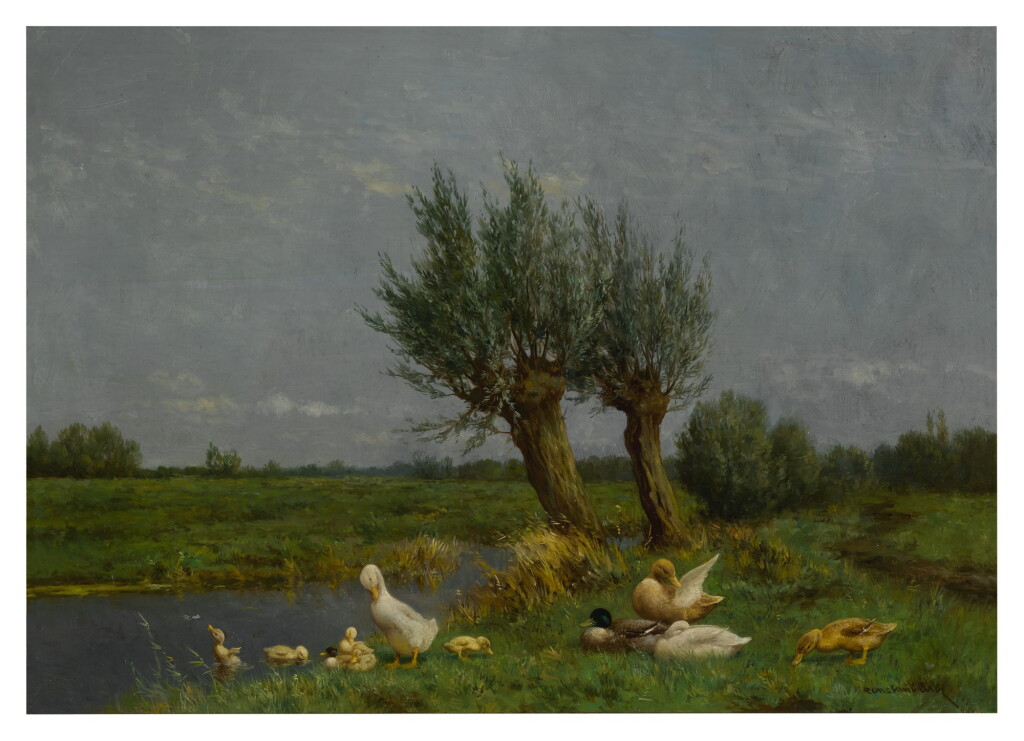 View full screen - View 1 of Lot 64. CONSTANT ARTZ | A DUCK FAMILY IN A MEADOW.