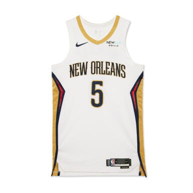 View full screen - View 1 of Lot 119. Dejounte Murray New Orleans Pelicans 2024-2025 Emirates NBA Cup Game Worn Association Edition Jersey.