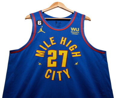 View full screen - View 1 of Lot 160. Jamal Murray Denver Nuggets 2023 NBA Playoffs Western Conference Round 1 Game Worn Statement Edition Jersey | Game 1 | Game High Assists.