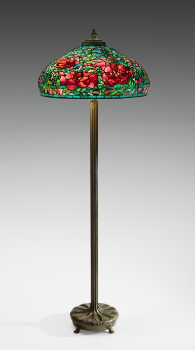 View full screen - View 1 of Lot 411. "Elaborate Peony" Floor Lamp.