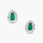 Pair of Emerald and Diamond Earclips
