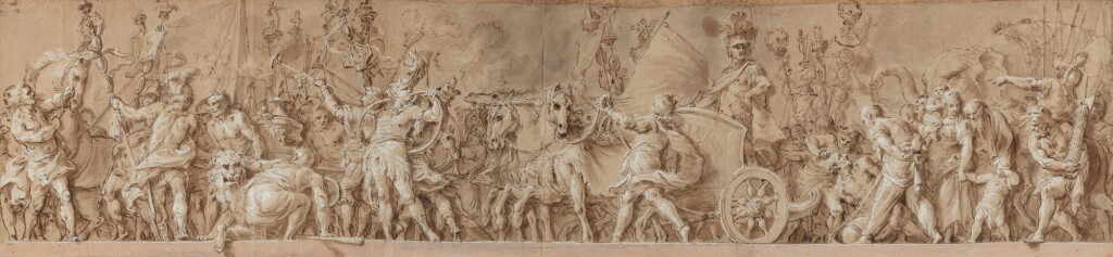 View full screen - View 1 of Lot 812. An elaborate frieze showing the triumph of a Roman general.
