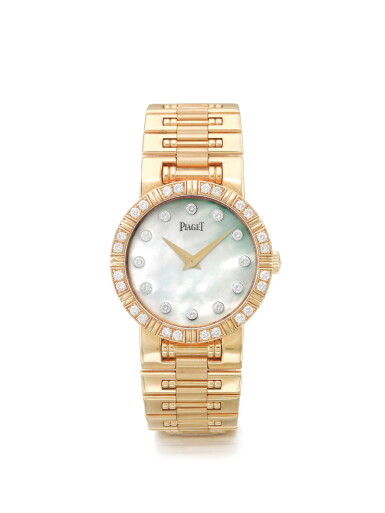 View full screen - View 1 of Lot 58. PIAGET | REF 80564 K81, DANCER A YELLOW GOLD AND DIAMOND-SET BRACELET WATCH CIRCA 1998.
