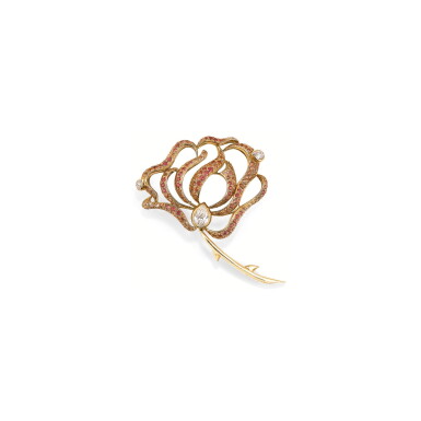 View full screen - View 1 of Lot 160. BROCHE PIERRES DE COULEUR ET DIAMANTS, MELLERIO, 2003 | GEM SET AND DIAMOND BROOCH, MELLERIO, 2003.