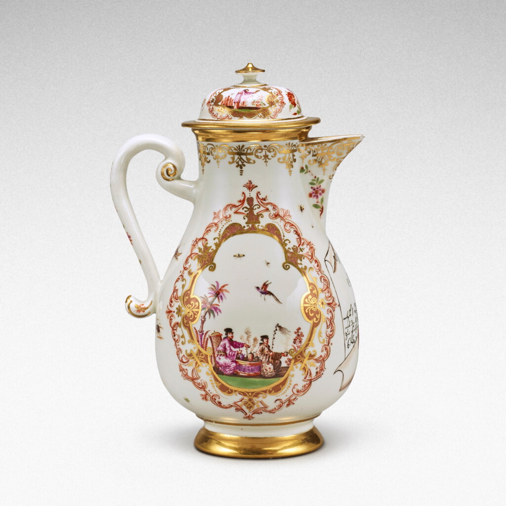 View full screen - View 1 of Lot 61. A very rare Meissen trompe l'oeil coffee pot and cover, Circa 1729 .