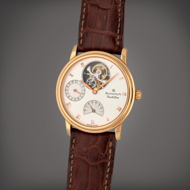 View full screen - View 1 of Lot 405. Villeret Tourbillon | A limited edition yellow gold flying tourbillon wristwatch with date and 8-day power reserve indication | Circa 1994.