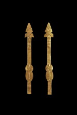 Two Aztec Sheet Gold Ornaments