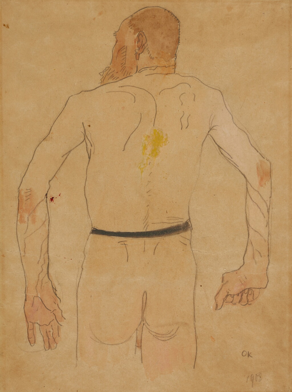 View full screen - View 1 of Lot 413. Rückenakt eines alten Mannes (Back View of an Old Man).