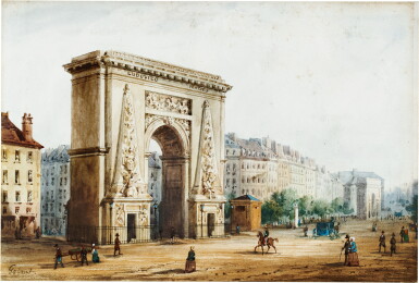 View full screen - View 1 of Lot 1417. The Porte Saint-Denis with the Porte Saint-Martin in the background, Paris.