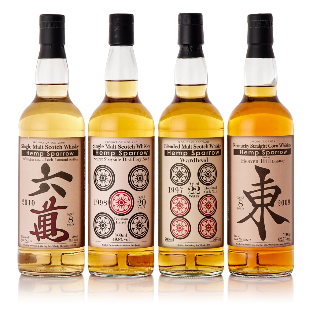 View full screen - View 1 of Lot 433. Hemp Sparrow Whisky-e Mixed Lot (4 BT70).