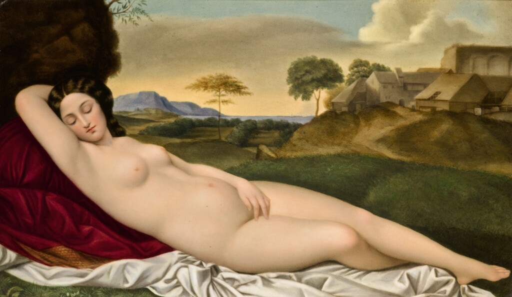 View full screen - View 1 of Lot 111. A BERLIN (K.P.M.) PORCELAIN LARGE RECTANGULAR PLAQUE, CIRCA 1880.
