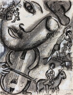 Gouache préparatoire pour la lithographie originale M. 513 (Cirque, Paris, Teriade Editeur 1967)