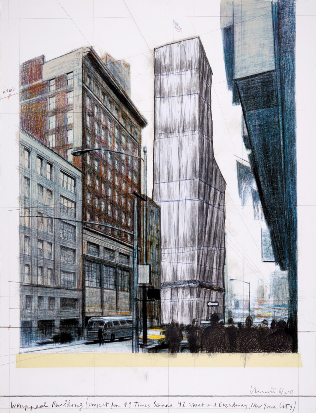 View full screen - View 1 of Lot 197. Wrapped Building, Project for #1 Times Square (Schellmann 187).