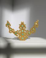A turquoise-set gold pectoral, Central Asia, Golden Horde, 14th century
