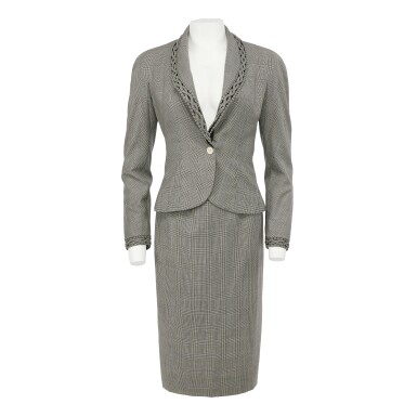 View full screen - View 1 of Lot 14. By John Galliano Prince of Wale Checked Wool Suit, Spring-Summer 2000.