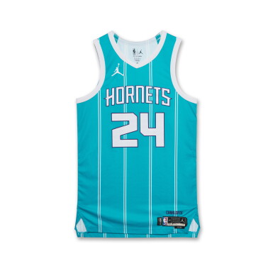 View full screen - View 1 of Lot 16. Brandon Miller Charlotte Hornets 2024-2025 Game Worn Icon Edition Jersey .