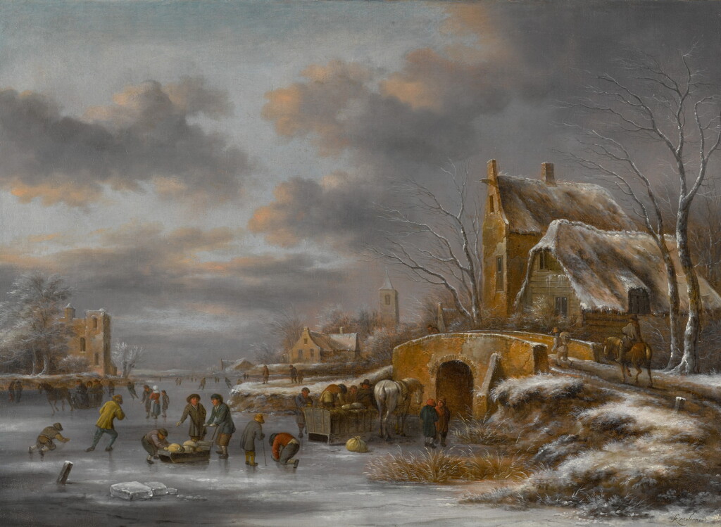 全萤幕检视 - 查看165A winter landscape with figures skating on a frozen river的1