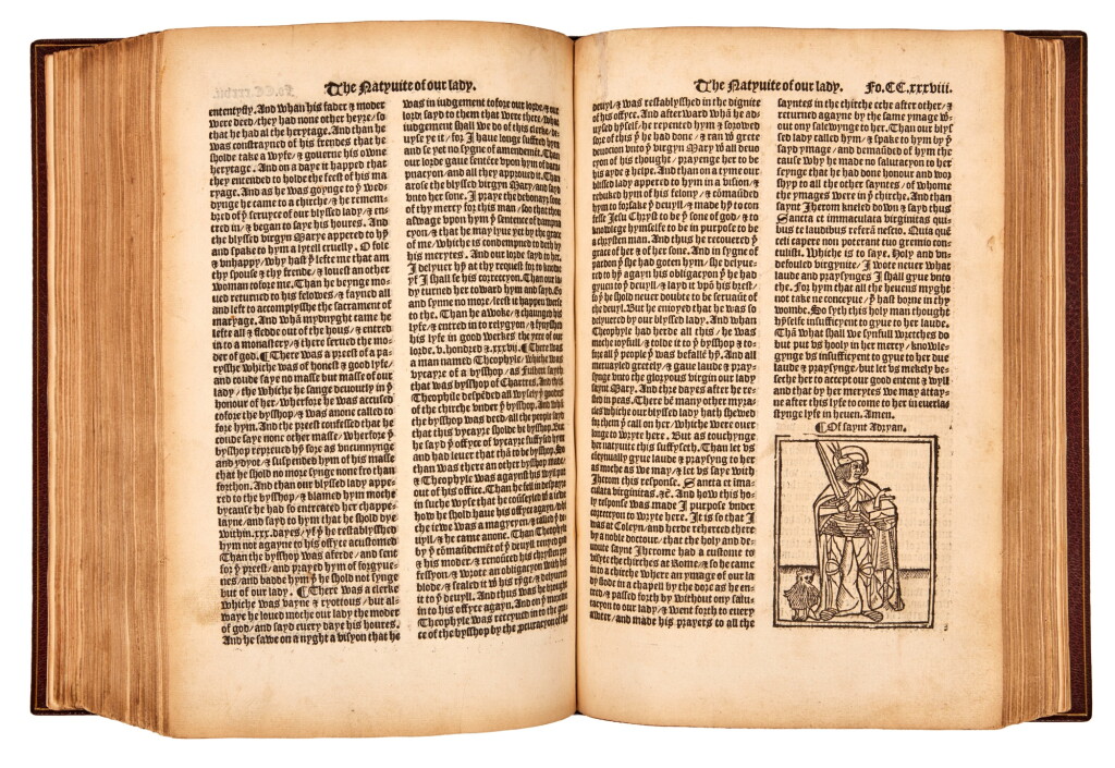 View full screen - View 1 of Lot 63. Jacobus de Voragine | The Legend Named in Latyn Legenda Aurea... translated by William Caxton, 1527.
