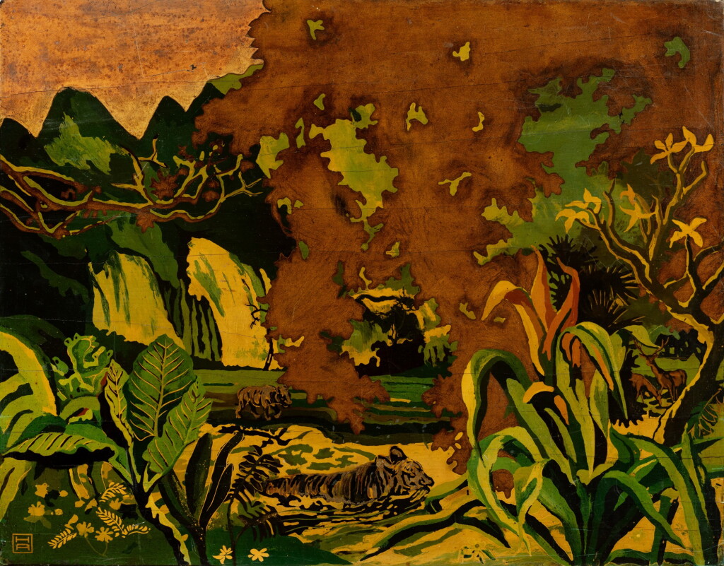View full screen - View 1 of Lot 10. Tran Van Ha (1911-1974), Tigers in the jungle | 陳文河 (1911-1974) 深山見虎跡.