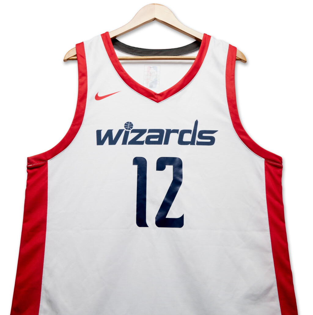 全螢幕檢視 - 查看5Alex Sarr Washington Wizards 2024 NBA Summer League Game Worn Jersey | NBA Summer League Debut的1