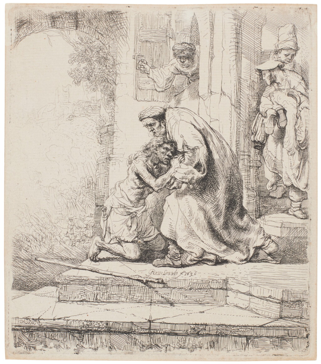 View full screen - View 1 of Lot 90. The Return of the Prodigal Son (B., Holl. 91; New Holl. 159; H. 147).
