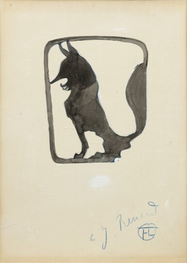 View full screen - View 1 of Lot 12. Cul-de-lampe : Renard assis.