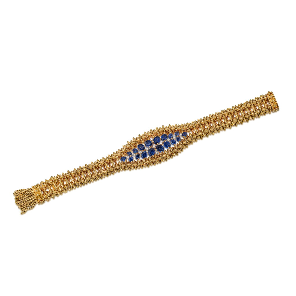 View full screen - View 1 of Lot 1626. SAPPHIRE AND DIAMOND BRACELET | CHARLES HOLL | 藍寶石 配 鑽石 手鏈.