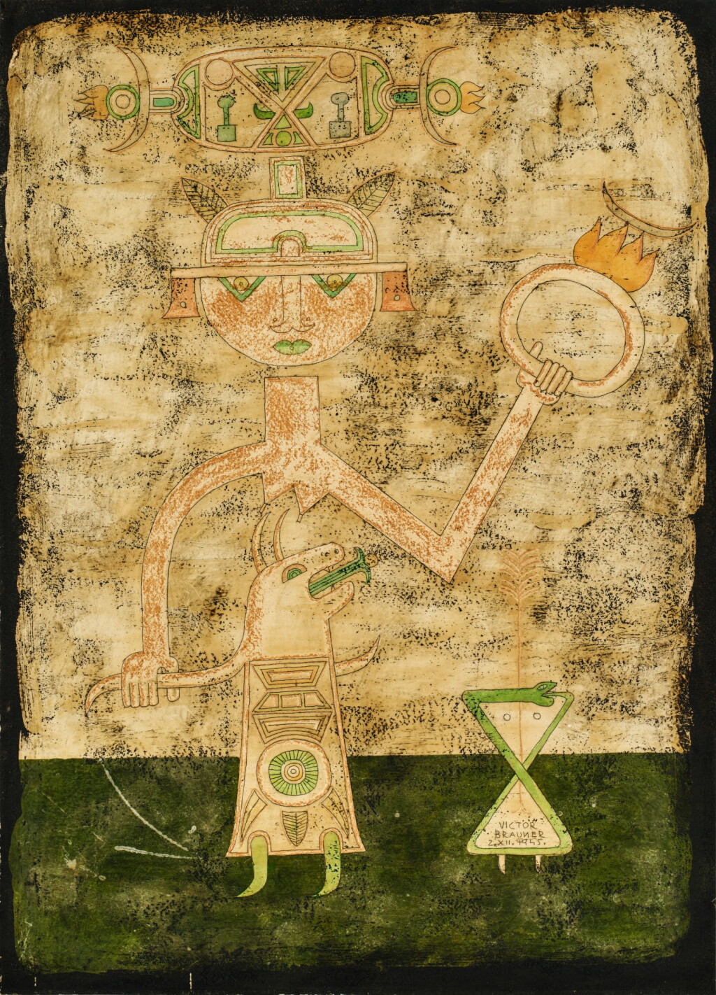 View full screen - View 1 of Lot 358. Personnage avec animal.