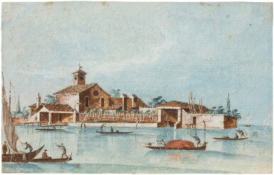 View full screen - View 1 of Lot 105. Three Views of Venice: A) San Giacomo in Paludo B) Lazzaretto Nuovo C) Beata Vergine della Grazie.
