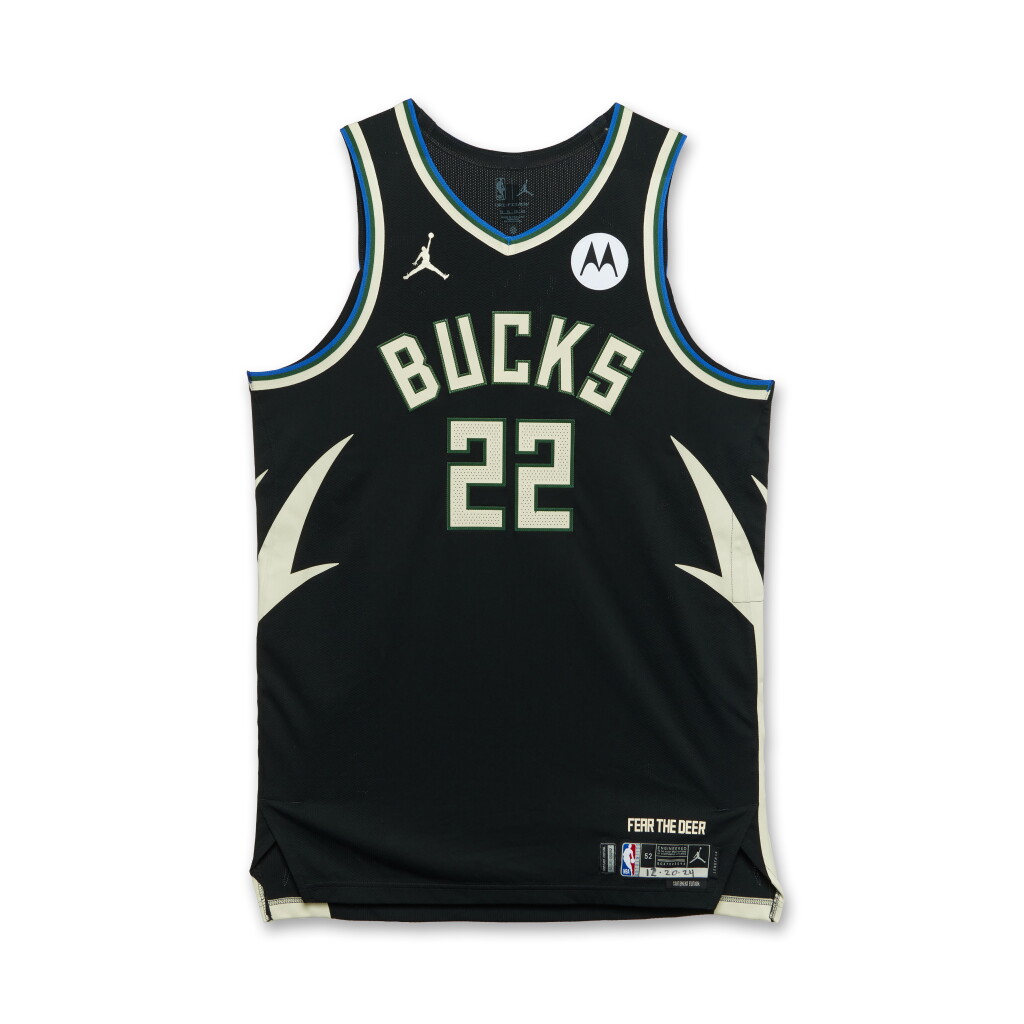 View full screen - View 1 of Lot 85. Khris Middleton Milwaukee Bucks 2024-2025 Game Worn Statement Edition Jersey .