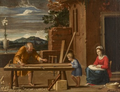 View full screen - View 1 of Lot 116. The Holy Family in Joseph’s Workshop, or 'Le Raboteur'.
