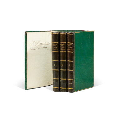 View full screen - View 1 of Lot 69. Mémoires et Voyages... Paris, 1830. Édition originale. On joint un exemplaire de la première traduction française de Nicholas Nickleby de Dickens. Ouvrages reliés pour le prince Dietrichstein. .
