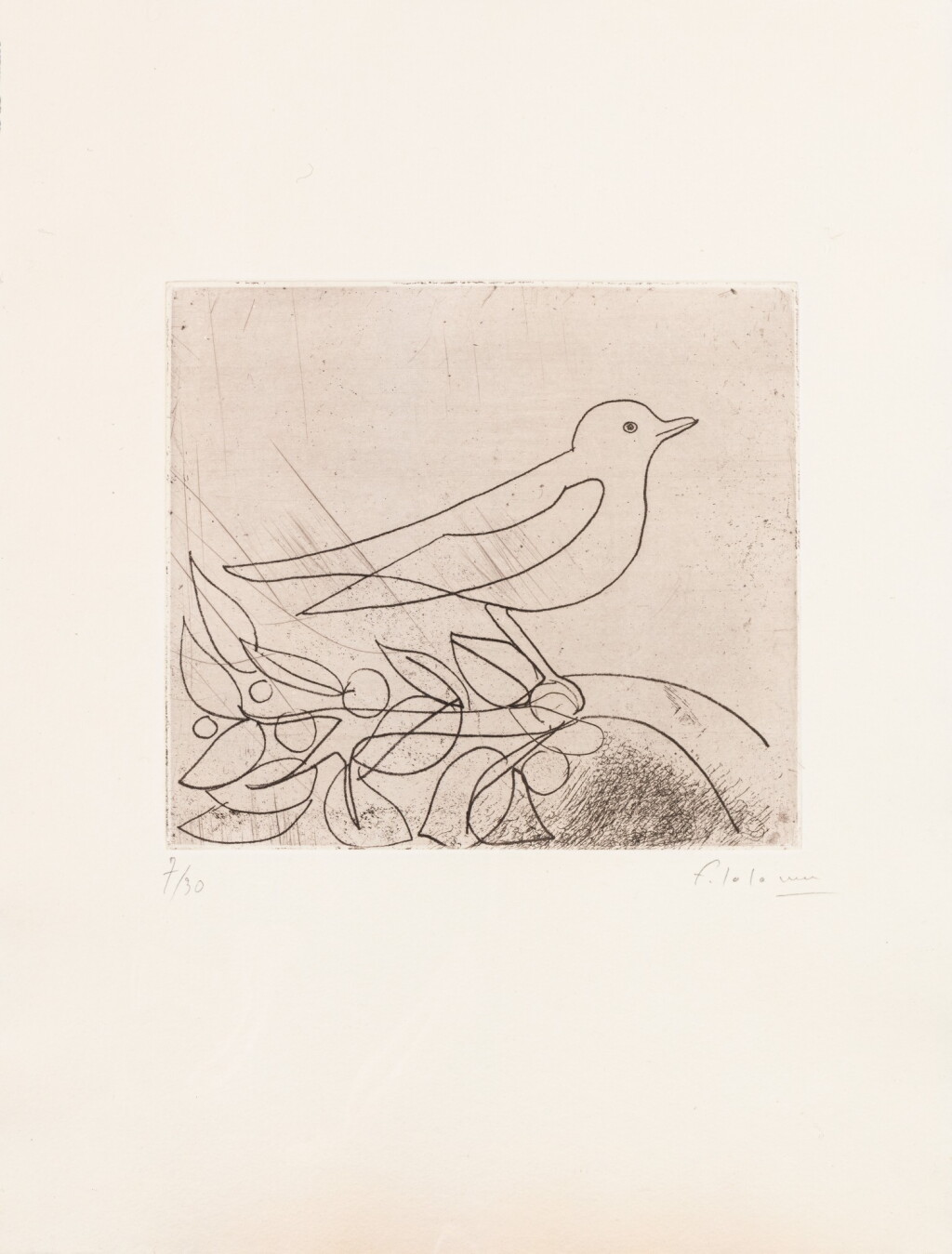 View full screen - View 1 of Lot 21. Oiseau sur la branche.